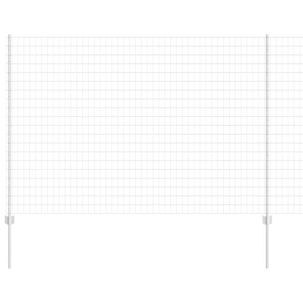 vidaXL Fence with Post Silver 1.6 x 10 m Steel