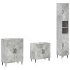 vidaXL 3 Piece Bathroom Cabinet Set HAARLEM Concrete Grey
