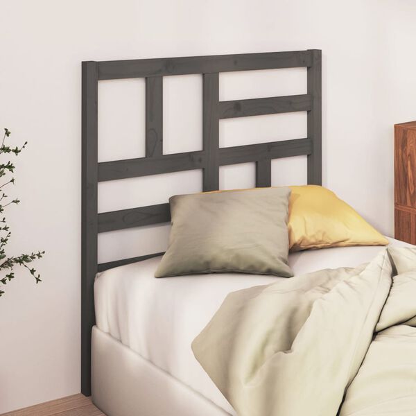 vidaXL Bed Headboard Grey 106x4x104 cm Solid Wood Pine