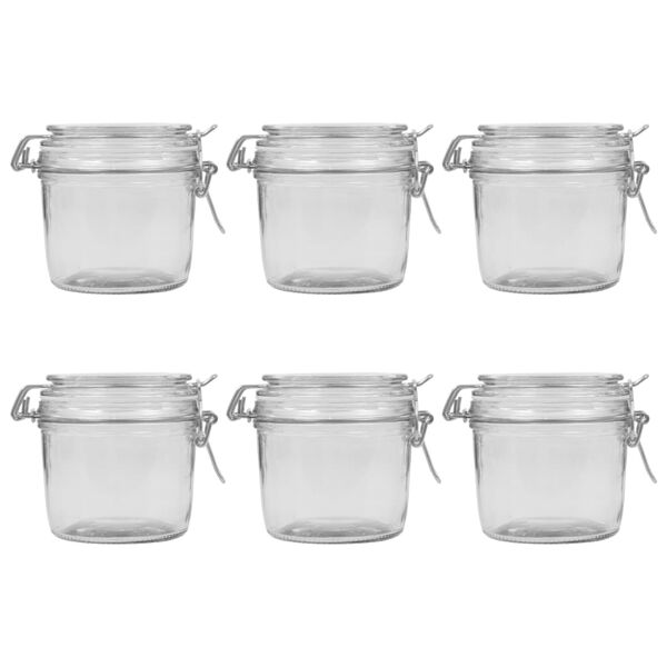 vidaXL Storage Jars with Clip Closure 6 pcs 340 ml