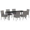 vidaXL Garden Dining Set 7 pcs Grey Powder-Coated Steel