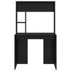vidaXL Desk with Shelf Black Oak 91 x 50 x 149 cm Engineered Wood