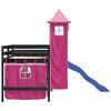 vidaXL Kids' Loft Bed with Tower without Mattress Pink 90x200 cm