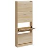 vidaXL Shoe Cabinet Oak 59x17x150 cm Engineered Wood