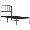 vidaXL Metal Bed Frame without Mattress with Headboard Black 80x200cm