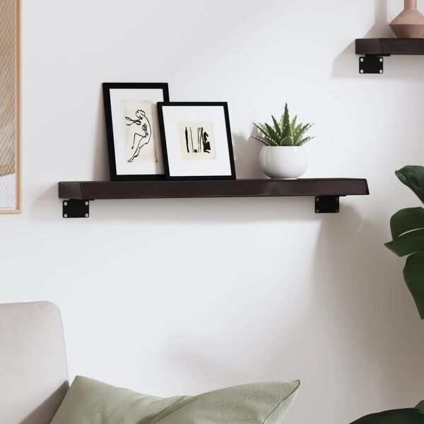 vidaXL Wall Shelf Dark Brown 60x10x4 cm Treated Solid Wood Oak