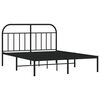 vidaXL Metal Bed Frame without Mattress with Headboard Black 140x190cm