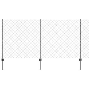 vidaXL Chainlink Fence with Post 10 x 1.2 m PVC-Coated Steel Grey Mesh