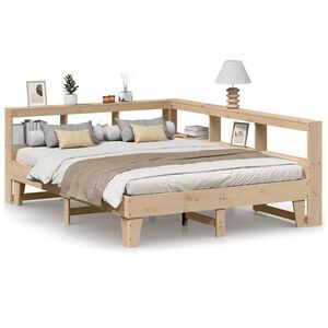 vidaXL Bookcase Bed without Mattress 160x200cm Solid Wood Pine