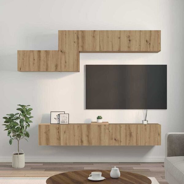 vidaXL TV Cabinet Set with Drawer 7 pcs Artisan oak 60 x 30 x 30 cm