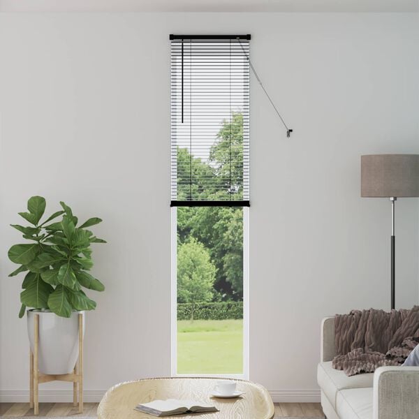 vidaXL Venetian Blind Manual Adjustable Black 213 x 50 cm PVC
