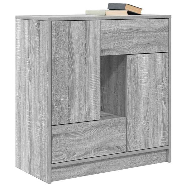 vidaXL Sideboard with Drawers and Doors Grey Sonoma 70.5x34x74.5 cm