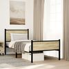 vidaXL Metal Bed Frame without Mattress Sonoma Oak 90x190 cm Single