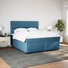 vidaXL Box Spring Bed with Mattress Blue 200x200 cm Velvet