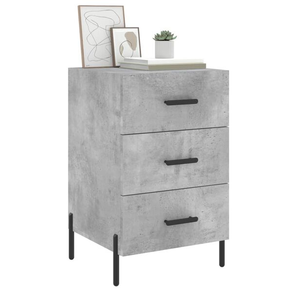 vidaXL Bedside Cabinet Concrete Grey 40x40x66 cm Engineered Wood