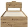 vidaXL Bed Frame Artisian Oak 75 x 190 cm Solid Pine Wood
