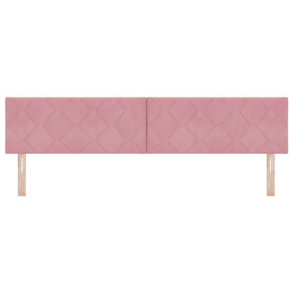 vidaXL Headboard Height Adjustable with Headboard Pink 200 cm Velvet
