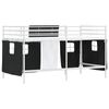 vidaXL Kids'Loft Bed Frame with Curtains White and Black 80 x 201 cm