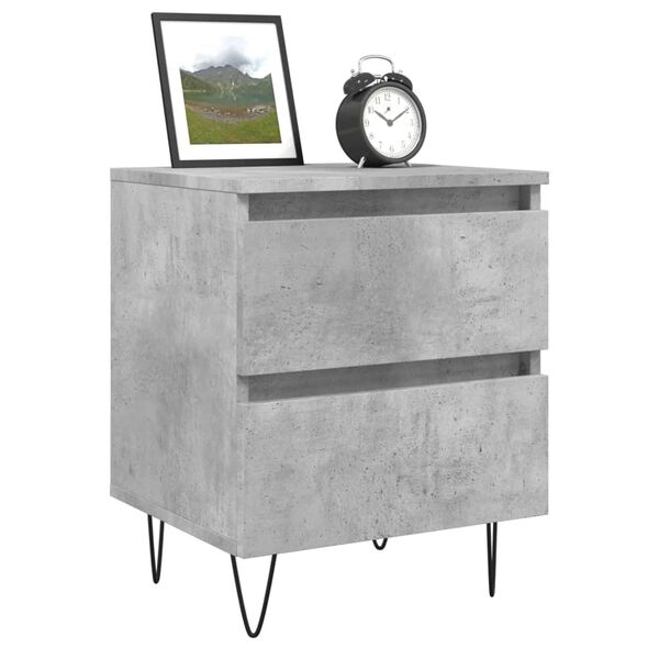 vidaXL Bedside Cabinet Concrete Grey 40x35x50 cm Engineered Wood