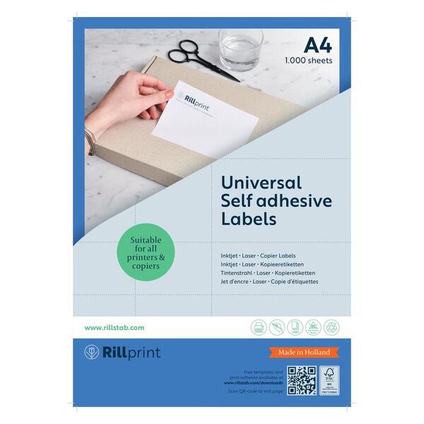 rillprint Self-adhesive Sticker Labels 105x99 mm 1000 Sheets White