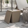 vidaXL Garden Table with Removable Lid Light Brown Polypropylene