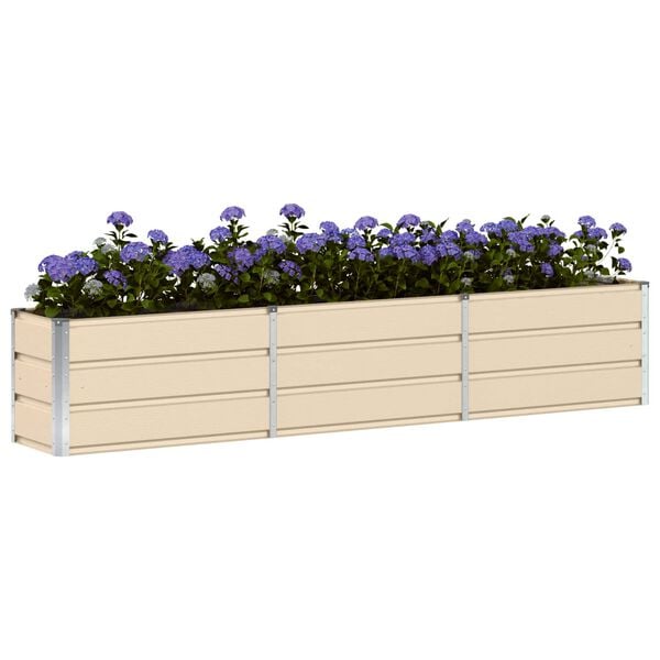 vidaXL Planter Ivory 240 x 40 x 45 cm Steel