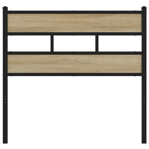 vidaXL Headboard Sonoma Oak 90 cm Iron and Engineered Wood