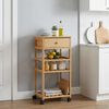 vidaXL Kitchen Trolley with Wheels Natural 37 x 36 x 80 cm Bamboo