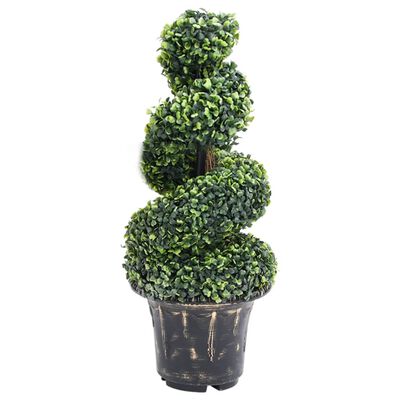 vidaXL Artificial Boxwood Spiral Plant with Pot Green 89 cm