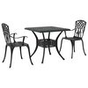 vidaXL Garden Table Set 3 pcs Black Cast Aluminium