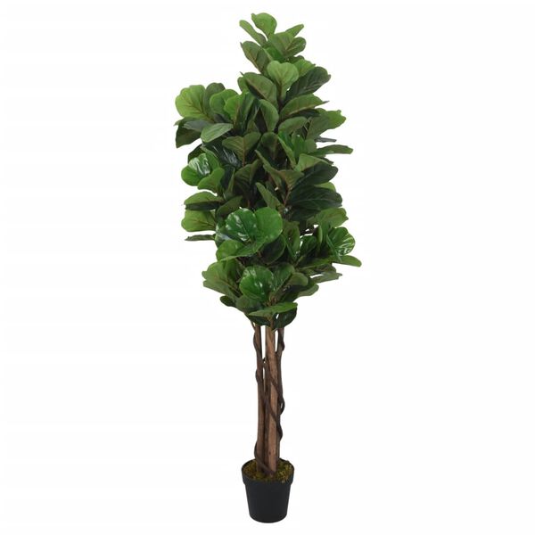 vidaXL Artificial Fiddle Leaf Fig Tree 232 Leaves 180 cm Green
