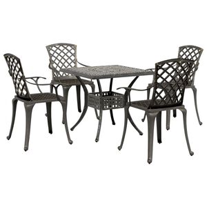 vidaXL 5 Piece Garden Dining Set Bronze Cast Aluminium
