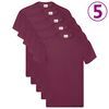 Fruit of the Loom Original T-shirts 5 pcs Burgundy S Cotton