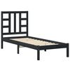 vidaXL Bed Frame without Mattress Black 75x190 cm Solid Wood