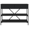 vidaXL Console Table with Drawers and Shelves Black Engineered Wood