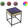 vidaXL Bedside Table with Infinity LED Sonoma Oak 40x40x51 cm