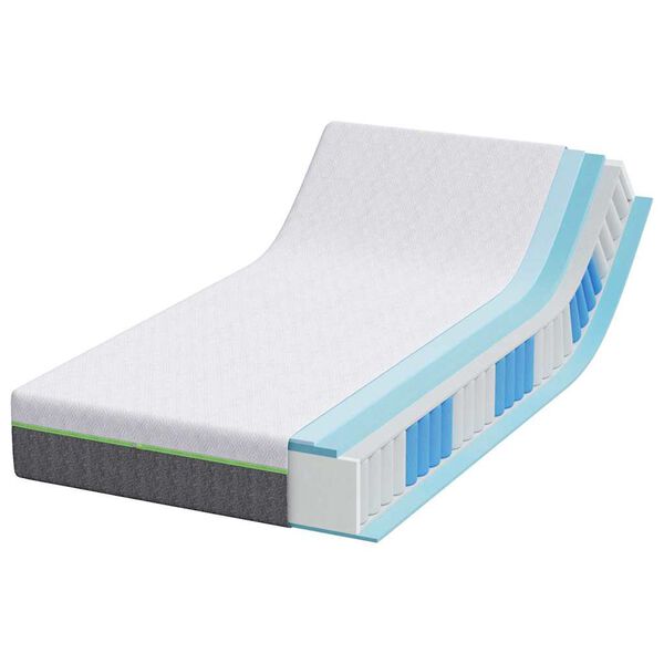 vidaXL Mattress White and Grey 90 x 190 cm Pocket Spring