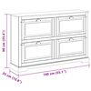 vidaXL Shoe Cabinet 140x35x90 cm Solid Acacia Wood