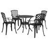 vidaXL 5 Piece Garden Dining Set Black Cast Aluminium