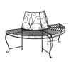 vidaXL Half Round Tree Bench &Oslash;160 cm Black Steel