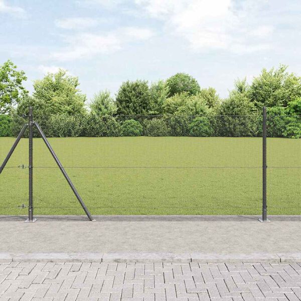 vidaXL Fence Post Grey 25 x 1 m (12 x 12 mm mesh) Steel