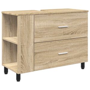 vidaXL Bathroom Vanity Unit Sonoma Oak 80 x 35 x 60 cm Engineered Wood