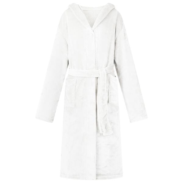 vidaXL Bathrobe Hoodie White XXXL Flannel