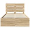 vidaXL Bed Frame with Headboard Sonoma 120 x 200 cm Solid Pine Wood