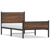 vidaXL Metal Bed Frame without Mattress Brown Oak 100x200 cm