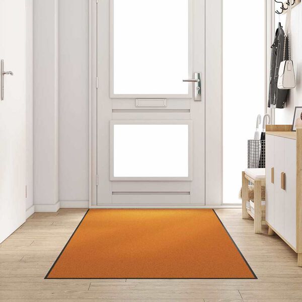 vidaXL Doormat Other Orange and Black 120 x 250 cm Polyamide and PVC