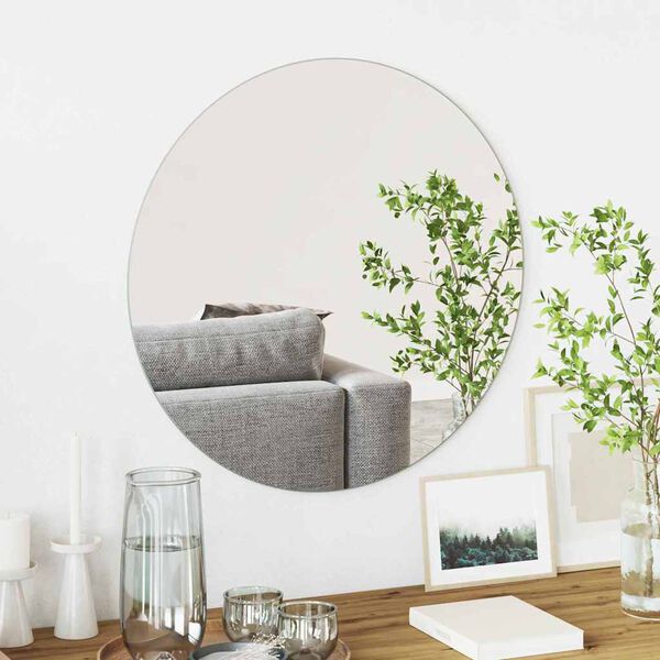 vidaXL Wall Mirror Round &Oslash; 60 cm Tempered Glass