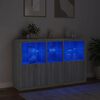 vidaXL Sideboard with LED Lights Grey Sonoma 162x37x100 cm