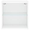vidaXL Bedside Cabinets with LED Lights Wall-mounted 2 pcs White