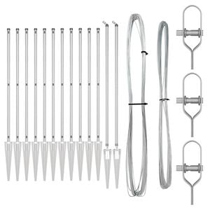 vidaXL Ground Spike Fence Post 13 pcs Silver Powder-Coated Steel